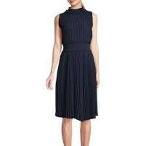 Brand New Nanette Lepore Women's Pleated Navy Dress